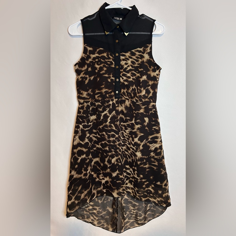 Indulge Black and Brown High-Low Dress